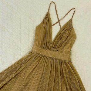 shimmery gold floor length dress